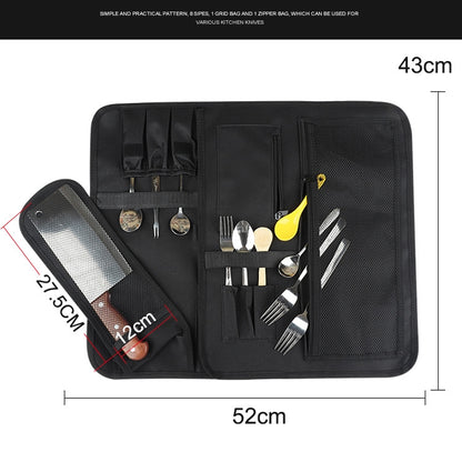 WESSLECO Chef Knife Tool Storage Bag Oxford Cloth Knife Bag(Gray) - Storage Bags by WESSLECO | Online Shopping South Africa | PMC Jewellery | Buy Now Pay Later Mobicred