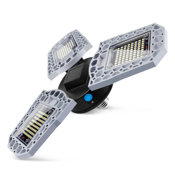 60W LED Industrial Mining Light Water-resistant Light Sensor Folding Tri-Leaf Garage Lamp(Warm White Light)