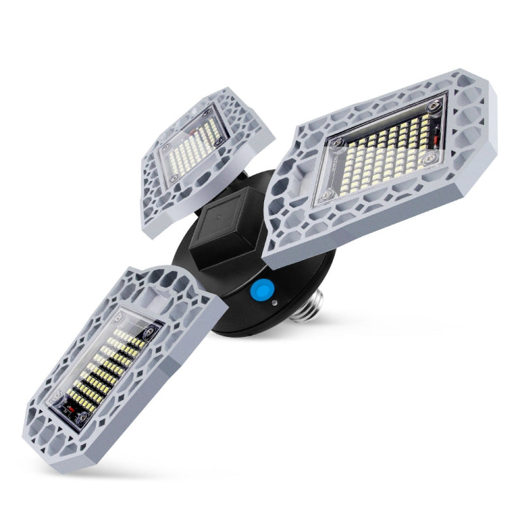 60W LED Industrial Mining Light Water-resistant Light Sensor Folding Tri-Leaf Garage Lamp(Warm White Light)