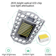60W LED Industrial Mining Light Water-resistant Light Sensor Folding Tri-Leaf Garage Lamp(Warm White Light)