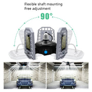 60W LED Industrial Mining Light Water-resistant Light Sensor Folding Tri-Leaf Garage Lamp(Warm White Light)