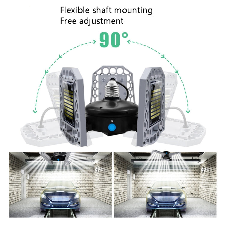 60W LED Industrial Mining Light Water-resistant Light Sensor Folding Tri-Leaf Garage Lamp(Warm White Light)