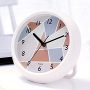 Round Water-resistant Wall Clock Kitchen And Bathroom Desktop Clock Ornaments(White)