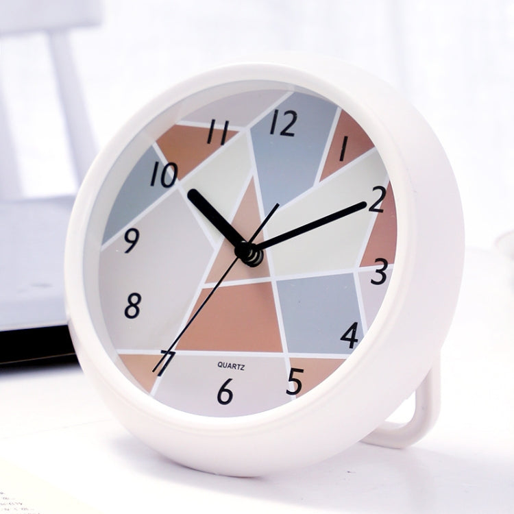 Round Water-resistant Wall Clock Kitchen And Bathroom Desktop Clock Ornaments(White)