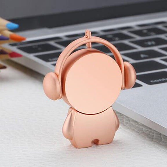 Y01 Metal Musician Car Cartoon Style U Disk, Capacity: 8GB(Rose Gold)