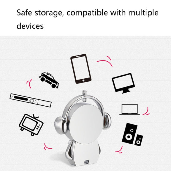 Y01 Metal Musician Car Cartoon Style U Disk, Capacity: 16GB(Silver)