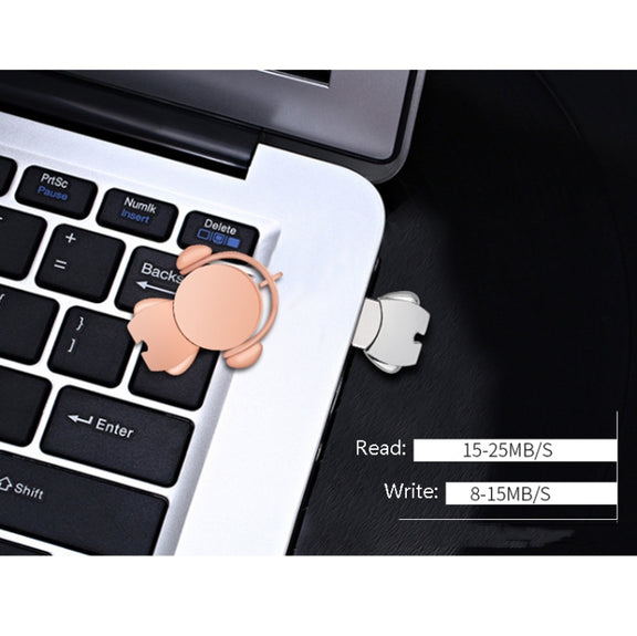 Y01 Metal Musician Car Cartoon Style U Disk, Capacity: 16GB(Silver)