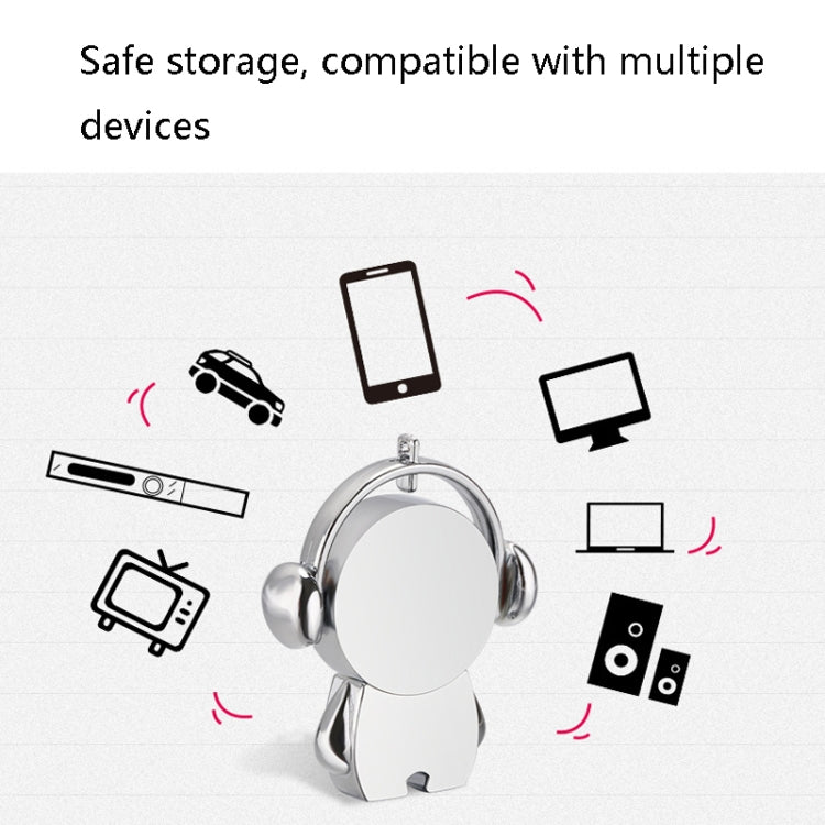 Y01 Metal Musician Car Cartoon Style U Disk, Capacity: 128GB(Rose Gold)