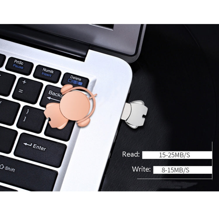 Y01 Metal Musician Car Cartoon Style U Disk, Capacity: 128GB(Rose Gold)