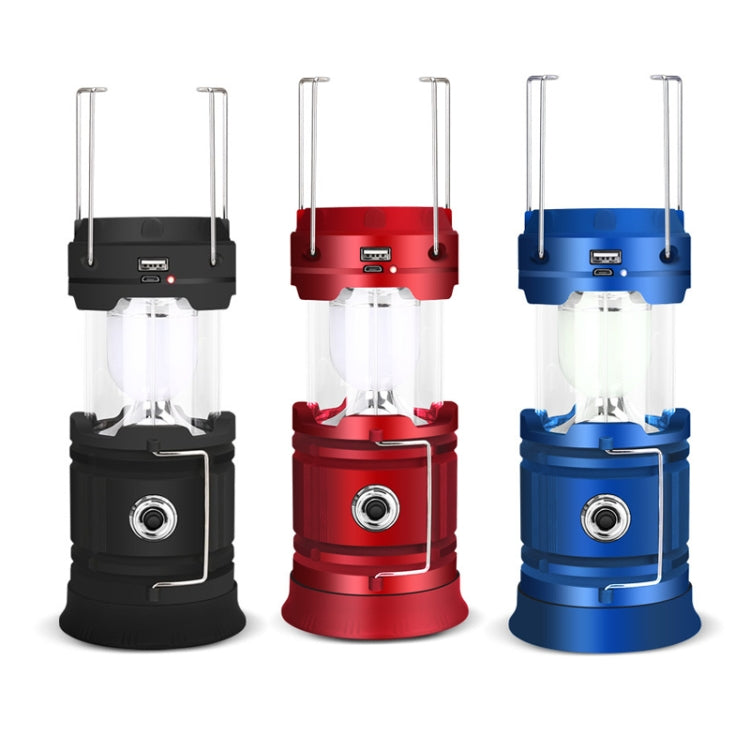 5803 Solar Camping Lamp Outdoor LED Emergency Portable Light Support USB Output(Black) - Camping Lighting by PMC TechLife | Online Shopping South Africa | PMC TechLife | Buy Now Pay Later Mobicred