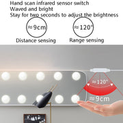 LED Makeup Mirror Light Beauty Fill Light Hand Sweep Sensor Mirror Front Light, Power source: 14 Bulbs(Natural White)