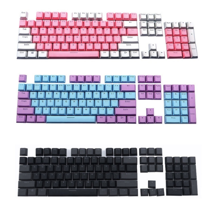 104-Keys Two-Color Mold Transparent PBT Keycap Mechanical Keyboard(Pink White) - Wired Keyboard by PMC Jewellery | Online Shopping South Africa | PMC Jewellery | Buy Now Pay Later Mobicred