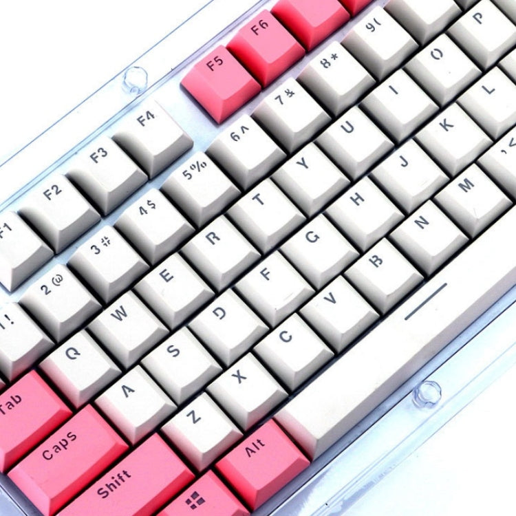 104-Keys Two-Color Mold Transparent PBT Keycap Mechanical Keyboard(Pink White) - Wired Keyboard by PMC Jewellery | Online Shopping South Africa | PMC Jewellery | Buy Now Pay Later Mobicred