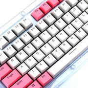 104-Keys Two-Color Mold Transparent PBT Keycap Mechanical Keyboard(Pink White)