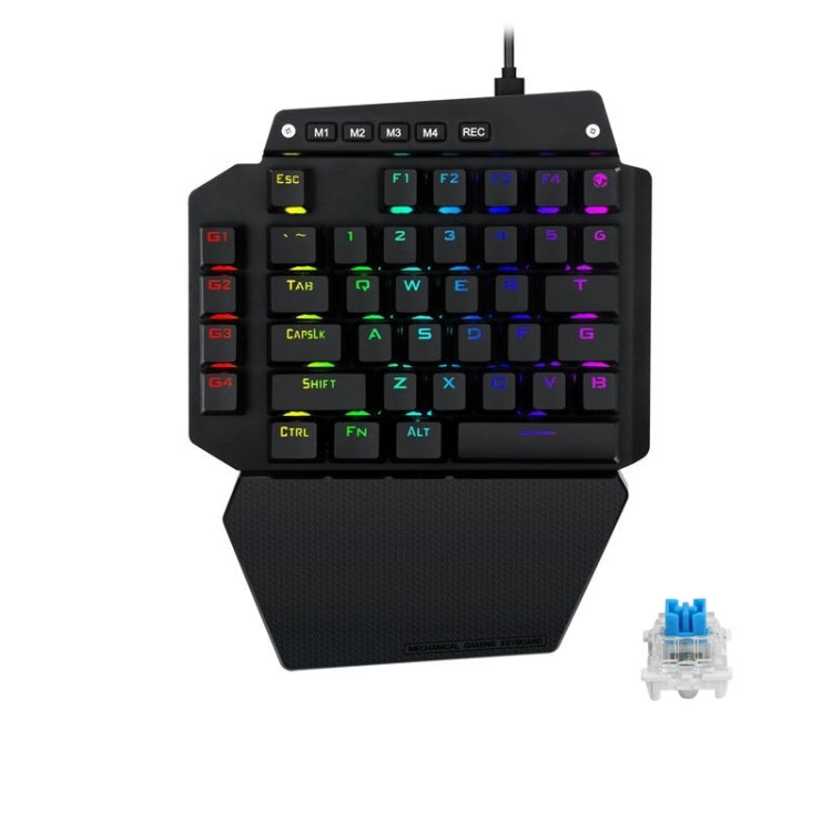 K700 44 Keys RGB Luminous Switchable Axis Gaming One-Handed Keyboard, Cable Length: 1m(Blue Shaft) - Wired Keyboard by PMC Jewellery | Online Shopping South Africa | PMC Jewellery | Buy Now Pay Later Mobicred
