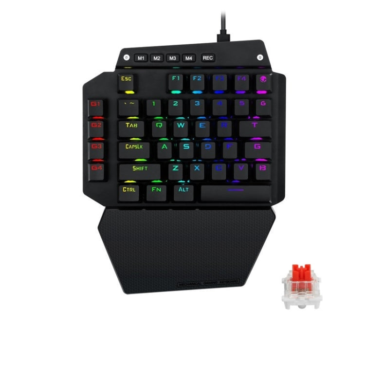 K700 44 Keys RGB Luminous Switchable Axis Gaming One-Handed Keyboard, Cable Length: 1m(Red Shaft) - Wired Keyboard by PMC Jewellery | Online Shopping South Africa | PMC Jewellery | Buy Now Pay Later Mobicred