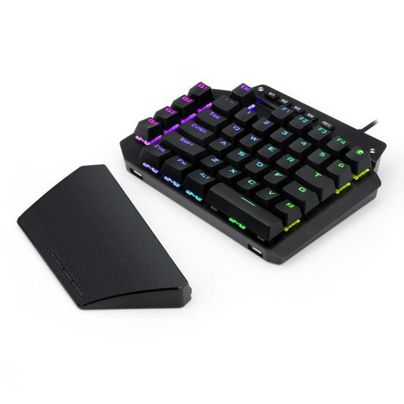 K700 44 Keys RGB Luminous Switchable Axis Gaming One-Handed Keyboard, Cable Length: 1m(Tea Shaft)