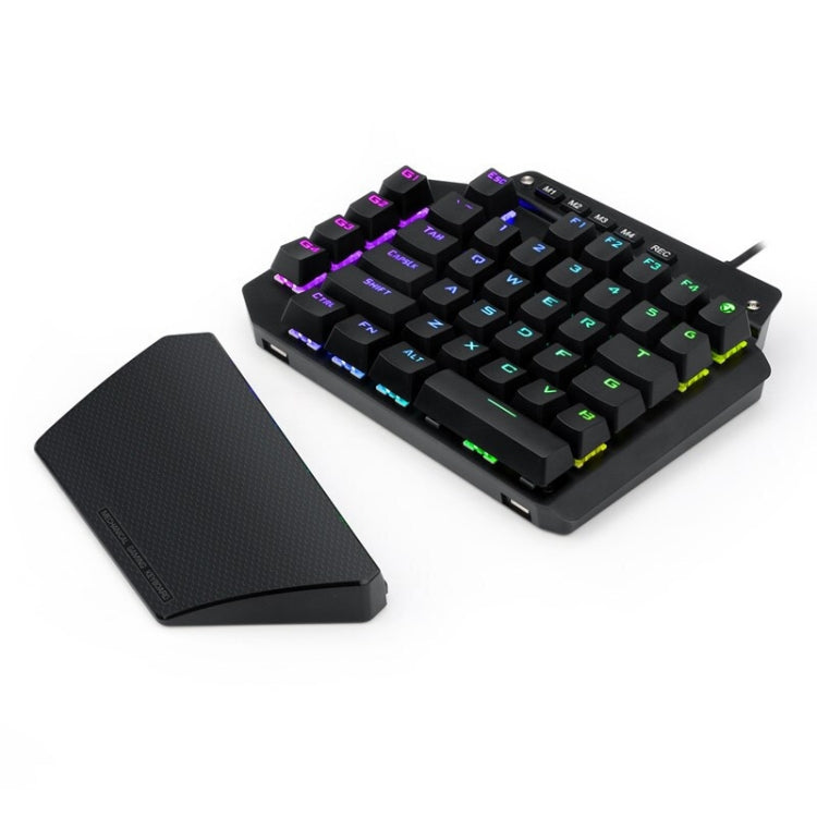 K700 44 Keys RGB Luminous Switchable Axis Gaming One-Handed Keyboard, Cable Length: 1m(Tea Shaft)
