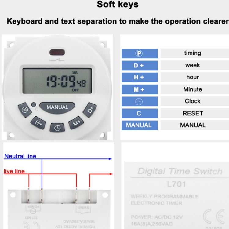 110V  L701 Small Timing Microcomputer Time Control Switching Power Supply Timing Switch - Smart Switch by PMC TechLife | Online Shopping South Africa | PMC TechLife | Buy Now Pay Later Mobicred