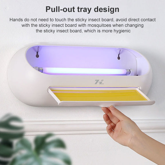 HanZhang Sticky Trap Mosquito Lamp Restaurant Hotel Hanging Electronic Fly Killer CN Plug, Specification: Avocado Green 8W Single Lamp Tube 1 Light Tube