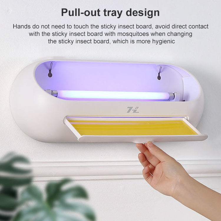 HanZhang Sticky Trap Mosquito Lamp Restaurant Hotel Hanging Electronic Fly Killer CN Plug, Specification: Avocado Green 8W Single Lamp Tube 2 Light Tube