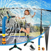 Trampoline 360 Degree Automatic Rotating Sprinkler Gardening Water Toy,Size:  Large (Green)