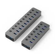 Blueendless USB Splitter Aluminum Alloy QC Fast Charge Expander, Number of interfaces: 7-port (12V2A Power)