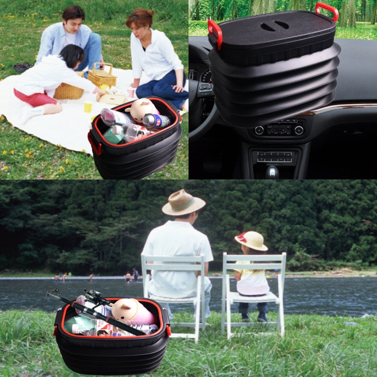 18L Folding Trash Can Telescopic Storage Box Storage Bucket Folding Water Bucket(English Black With Lid) - Stowing Tidying by PMC TechLife | Online Shopping South Africa | PMC TechLife | Buy Now Pay Later Mobicred