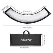 FOMITO U-Shaped Curved  Photo Studio Reflector Board 4 In 1 Gold Silver White Black Reflective Board