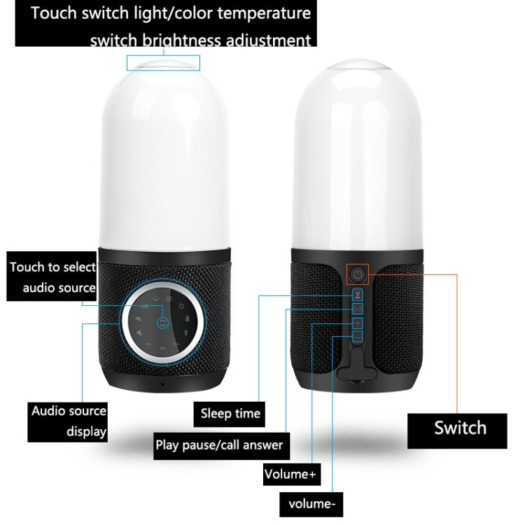 Intelligent Sleep-Accompanying Speaker White Noise Sleep Instrument(Black)