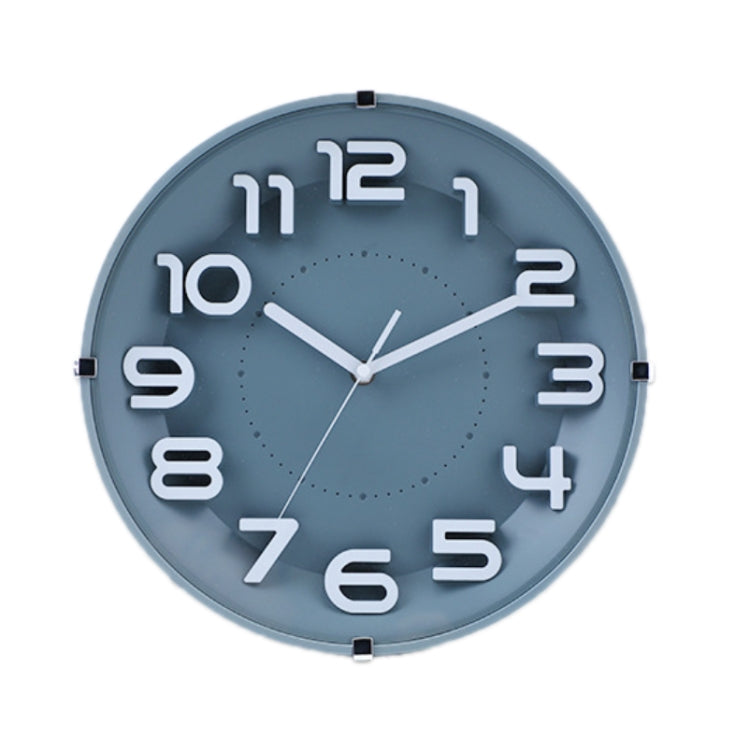 12 Inch Living Room Silent Wall Clock Round Stereo 3D Digital Wall Clock(Ink Green) - Wall Clock by PMc TechLife | Online Shopping South Africa | PMc TechLife | Buy Now Pay Later Mobicred