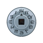 12 Inch Living Room Silent Wall Clock Round Stereo 3D Digital Wall Clock(Gray)