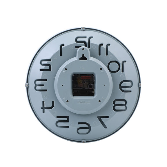 12 Inch Living Room Silent Wall Clock Round Stereo 3D Digital Wall Clock(Gray)