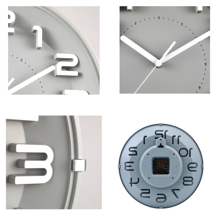 12 Inch Living Room Silent Wall Clock Round Stereo 3D Digital Wall Clock(Ink Green) - Wall Clock by PMc TechLife | Online Shopping South Africa | PMc TechLife | Buy Now Pay Later Mobicred