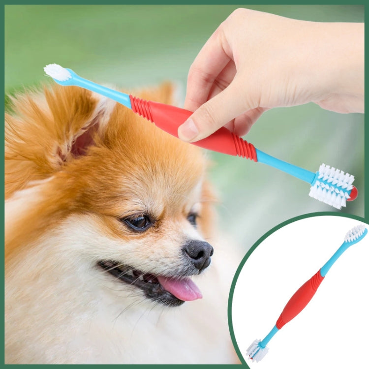 Pet Double-Head Toothbrush Pet Oral Cleaning Products(Blue) - Oral Cleaning Tools by PMC TechLife | Online Shopping South Africa | PMC TechLife