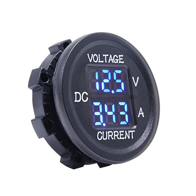 2 In 1 Modified Car Double Digital Voltage Current Table Measuring Instrument(Blue Light) - Clocks & Car Meters by PMC TechLife | Online Shopping South Africa | PMC TechLife | Buy Now Pay Later Mobicred
