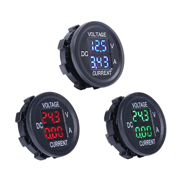 2 In 1 Modified Car Double Digital Voltage Current Table Measuring Instrument(Green Light) - Clocks & Car Meters by PMC TechLife | Online Shopping South Africa | PMC TechLife | Buy Now Pay Later Mobicred