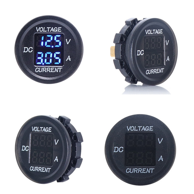 2 In 1 Modified Car Double Digital Voltage Current Table Measuring Instrument(Blue Light) - Clocks & Car Meters by PMC TechLife | Online Shopping South Africa | PMC TechLife | Buy Now Pay Later Mobicred