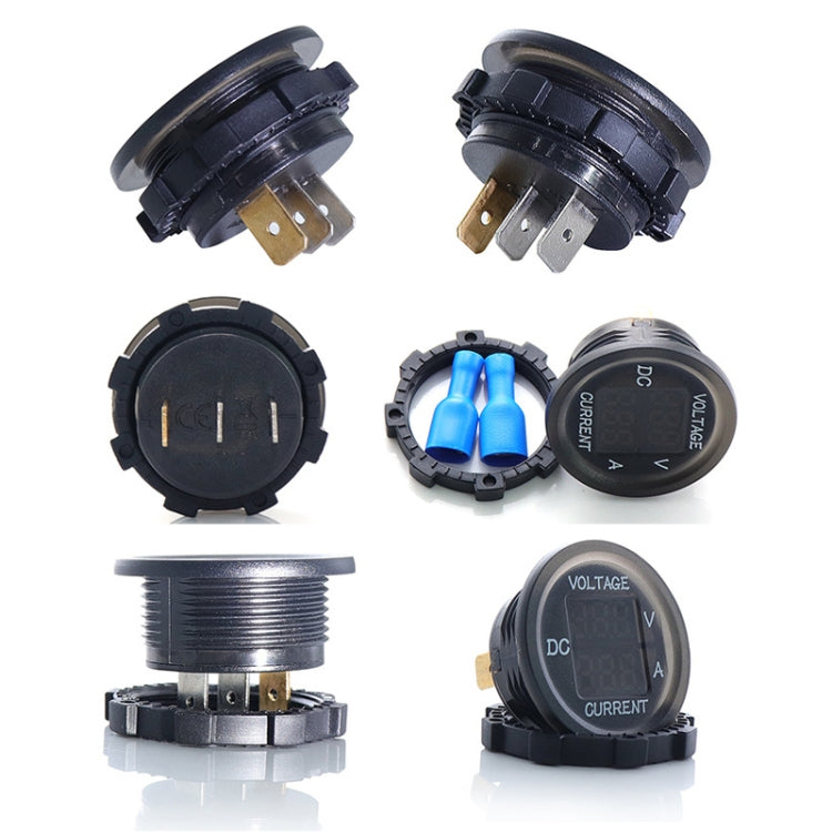 2 In 1 Modified Car Double Digital Voltage Current Table Measuring Instrument(Green Light) - Clocks & Car Meters by PMC TechLife | Online Shopping South Africa | PMC TechLife | Buy Now Pay Later Mobicred