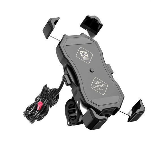 Kewig Motorcycle Outdoor Riding Four-Claw Fixed Mobile Phone Bracket QC3.0 Fast Charging Waterproof Holder(M11-B) - free shipping - PMC Jewellery - Order now!