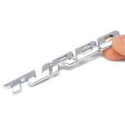 8 PCS Car Alloy Modified Turbocharged TURBO Metal Car Sticker Sports Body Sticker Car Tail Label Side Decoration Sticker, Model: Large 12 X 1.4cm(Silver)