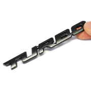 8 PCS Car Alloy Modified Turbocharged TURBO Metal Car Sticker Sports Body Sticker Car Tail Label Side Decoration Sticker, Model: Large 12 X 1.4cm(Black)