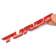 8 PCS Car Alloy Modified Turbocharged TURBO Metal Car Sticker Sports Body Sticker Car Tail Label Side Decoration Sticker, Model: Large 12 X 1.4cm(Red)