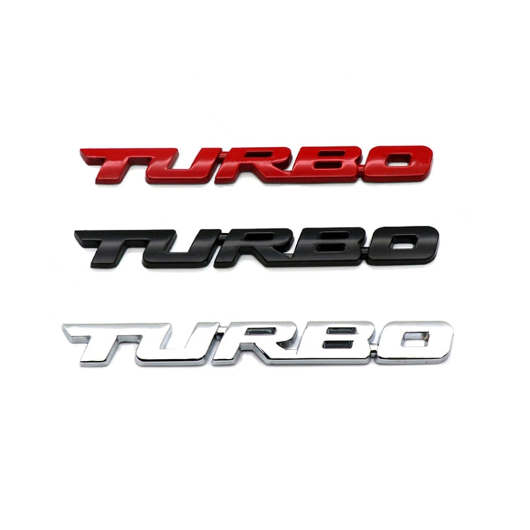 8 PCS Car Alloy Modified Turbocharged TURBO Metal Car Sticker Sports Body Sticker Car Tail Label Side Decoration Sticker, Model: Large 12 X 1.4cm(Red)