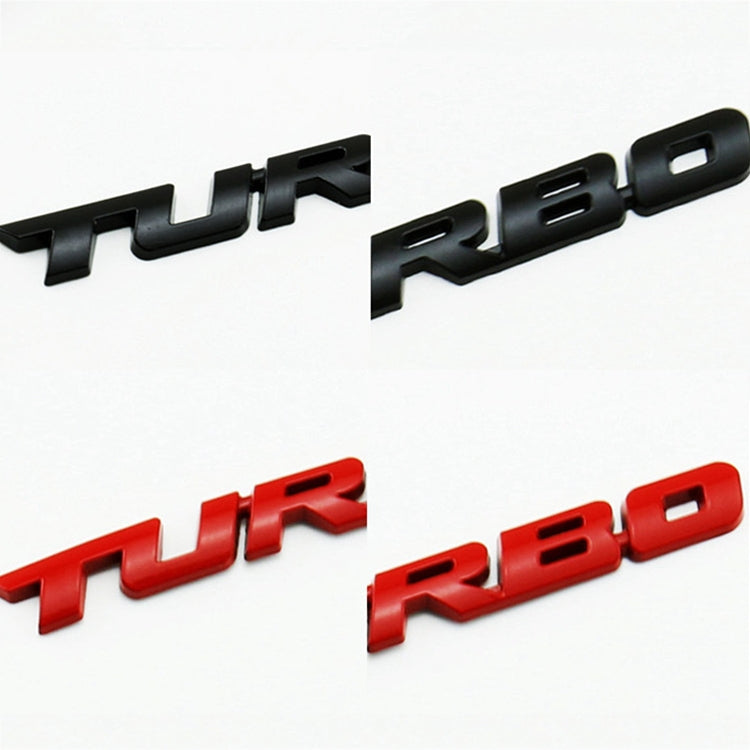 8 PCS Car Alloy Modified Turbocharged TURBO Metal Car Sticker Sports Body Sticker Car Tail Label Side Decoration Sticker, Model: Large 12 X 1.4cm(Red)