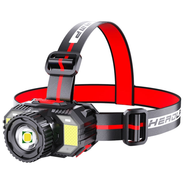 TG-TD009 LED Strong Headlamp Head-Mounted USB Rechargeable Zoom Sensor Headlamp, Colour: White Light