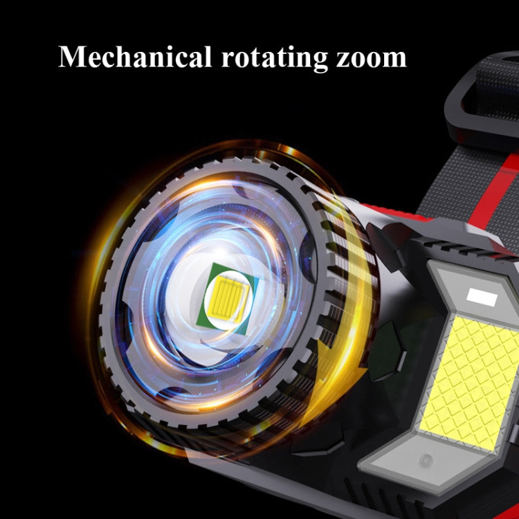 TG-TD009 LED Strong Headlamp Head-Mounted USB Rechargeable Zoom Sensor Headlamp, Colour: Yellow Light