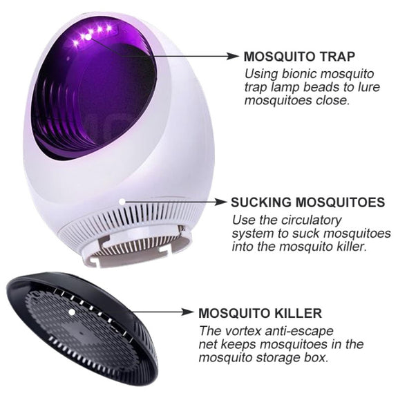 168 LED Photocatalyst Mosquito Killer Lamp Household Mosquito Catching Lamp(White)