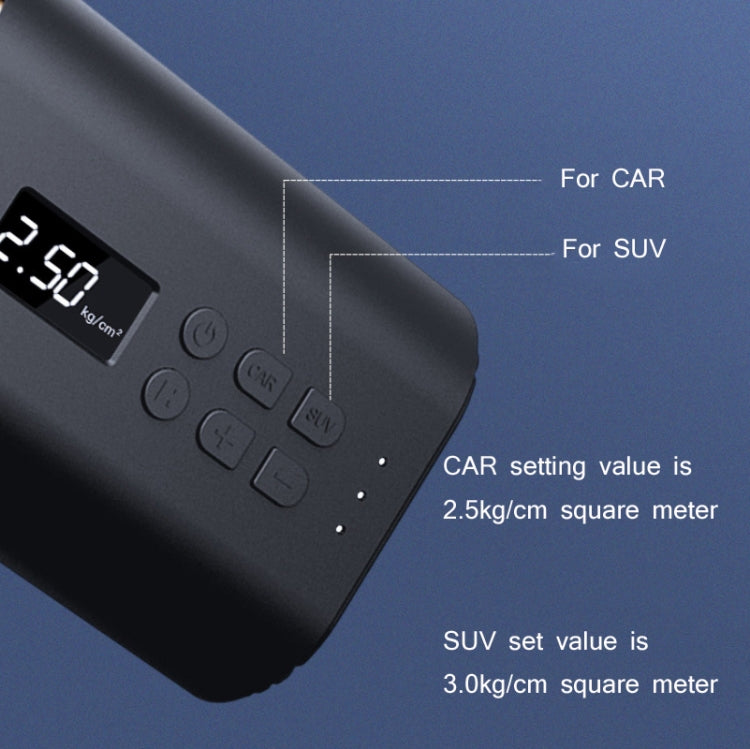 YANTU A31 Car Smart Digital Display Air Pump Electric Portable Tire Pump, Specification： Wireless Version Black - free shipping - PMC Jewellery - Order now!