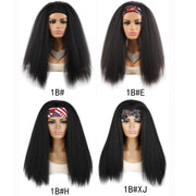 Turban Headband Corn Beard Long Hair Wig Headgear, Color Classification: Flowers 1B # E